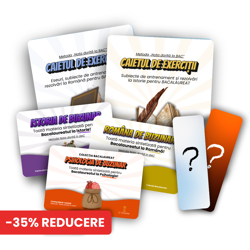 Kit-ul de bacalaureat (ROMÂNĂ, ISTORIE, PSIHOLOGIE)